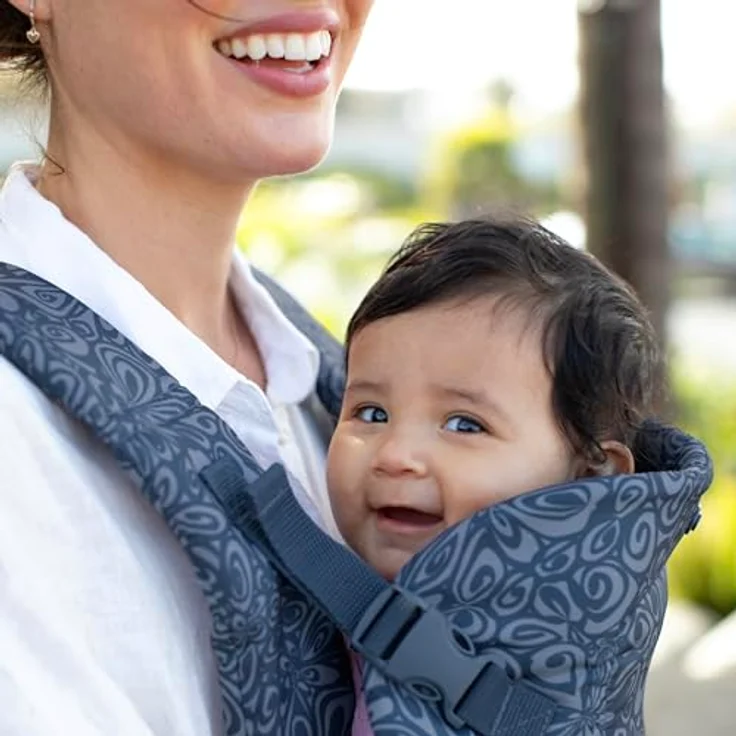Infantino BKids Babytrage Flip Advanced - Navy Floral, 4-in-1 Trage ab Geburt (3,6 - 14,5 kg), ergonomisch und pflegeleicht – Bild 9