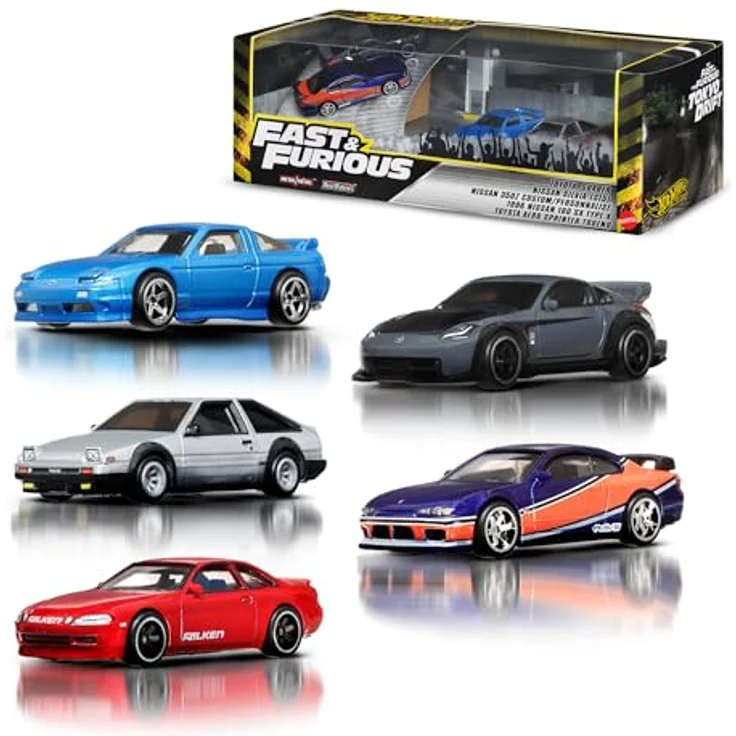 Hot Wheels Premium Fast & Furious Tokyo Drift Bundle, Die-Cast Spielzeugautos 1:64, 5 Modelle in exklusiver Box – Bild 1