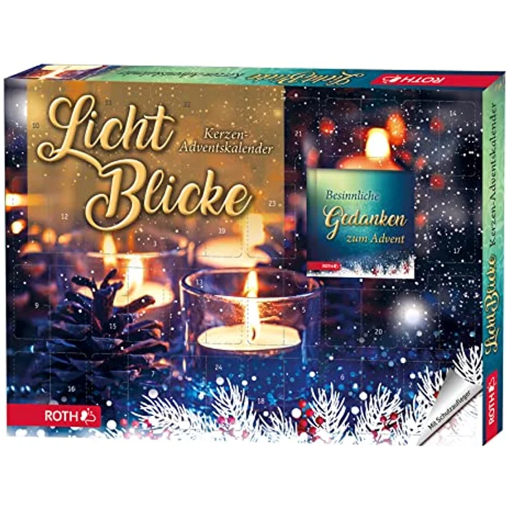ROTH Kerzen-Adventskalender "Lichtblicke" 2023 gefüllt mit Teelichtern und Buch, Motivkerzen-Kalender für die Vorweihnachtszeit – Bild 1