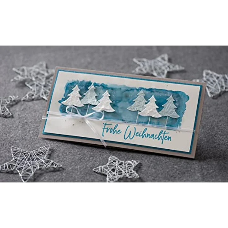 Rayher Stempel Holz "Frohe Weihnachten", 3 x 10 cm, Holzstempel Weihnachten, hochwertiges Ahornholz, für Karten, Umschläge, Geschenke, Butterer Stempel, Naturkautschukplatte, 29241000 – Bild 5