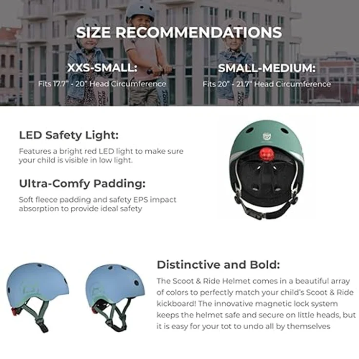 Scoot and Ride Kinderhelm Highwaykick Helmet XXS-S, Magnetische Verriegelung, Schlagabsorption, LED-Licht, Air-Mesh-Polsterung, weiche Kinnauflage, verschiedene Farben - Preisvergleich – Bild 5