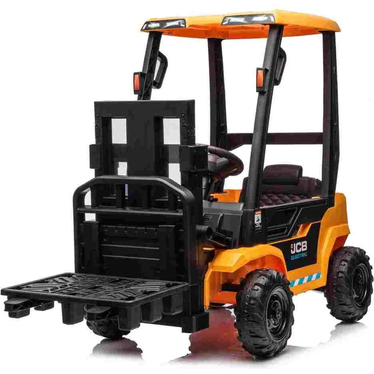 BoGi JCB Stapler Kinderauto, Elektrofahrzeug mit 12V Motor, Fernbedienung, bis 5 kg Hebefunktion für Kinder von 1,5 bis 5 Jahren