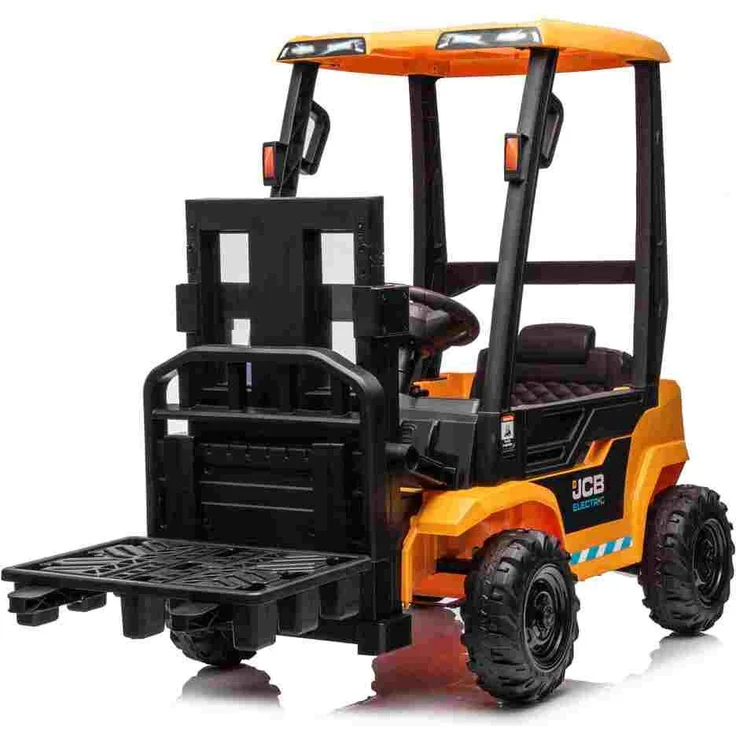 BoGi JCB Stapler Kinderauto, Elektrofahrzeug mit 12V Motor, Fernbedienung, bis 5 kg Hebefunktion für Kinder von 1,5 bis 5 Jahren