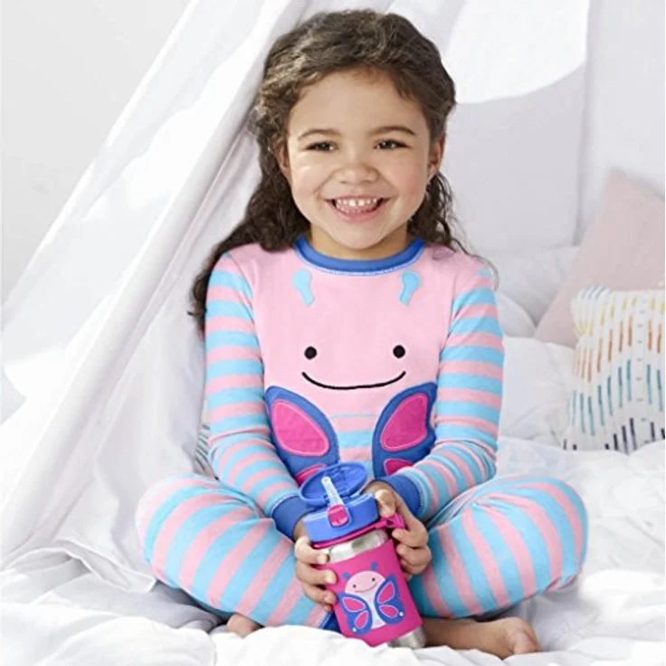 Skip Hop Steel Water Bottle Butterfly Zoo 350ml pink – Bild 7