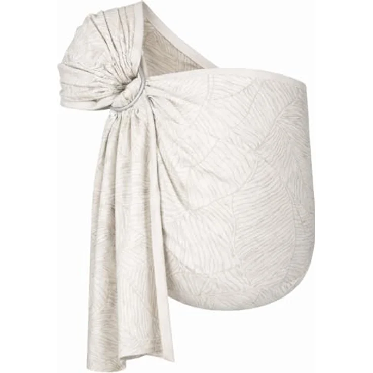 Hoppediz Ring-Sling, Baby-Tragetuch ab Geburt aus Bio-Leinen-Blend, Design Grenada natur, fördert Hüftentwicklung und Eltern-Kind-Bindung – Bild 2