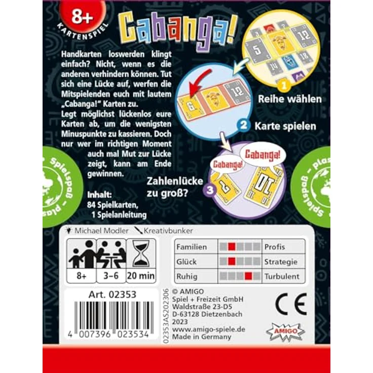 AMIGO 02353 Cabanga, Kartenspiel für lustige Spielerunden ab 8 Jahren – Bild 3