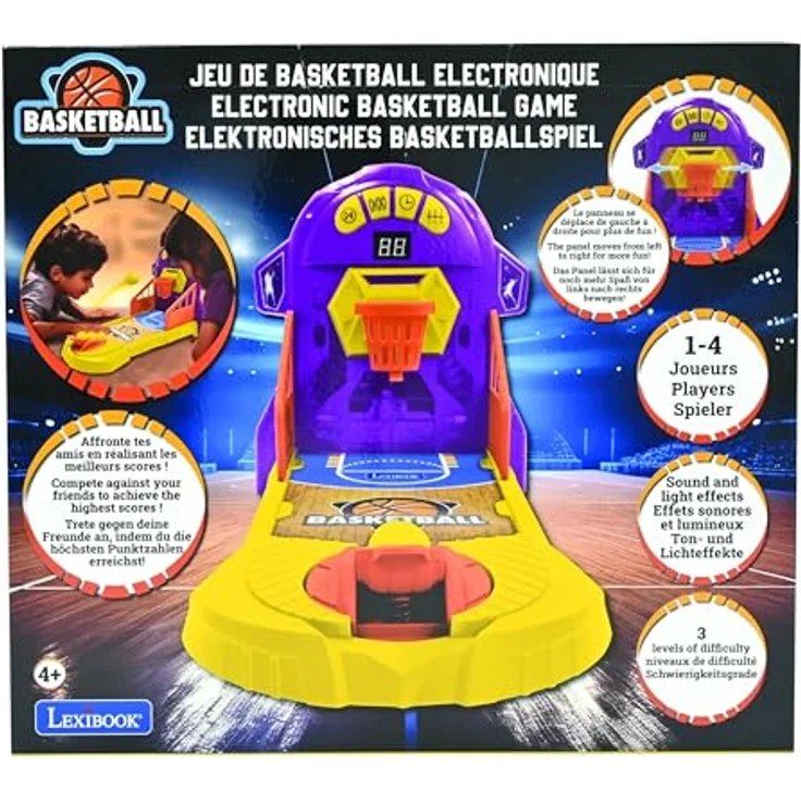 Lexibook JG910, Elektronisches Tisch-Basketballspiel mit Lichtern und Geräuschen, 3 Schwierigkeitsgrade, Einzel- und Mehrspielermodus, für Kinder ab 5 Jahren – Bild 6