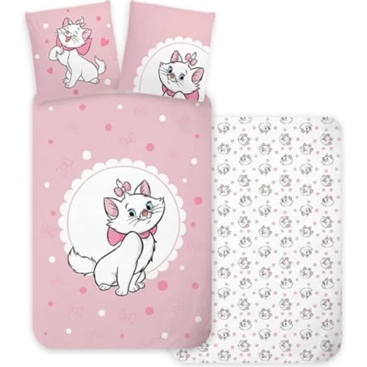BrandMac Disney Aristocats Bettwäsche Set 80 x 80 cm / 135 x 200 cm, 100% Baumwolle, Kinderbettwäschen – Bild 1