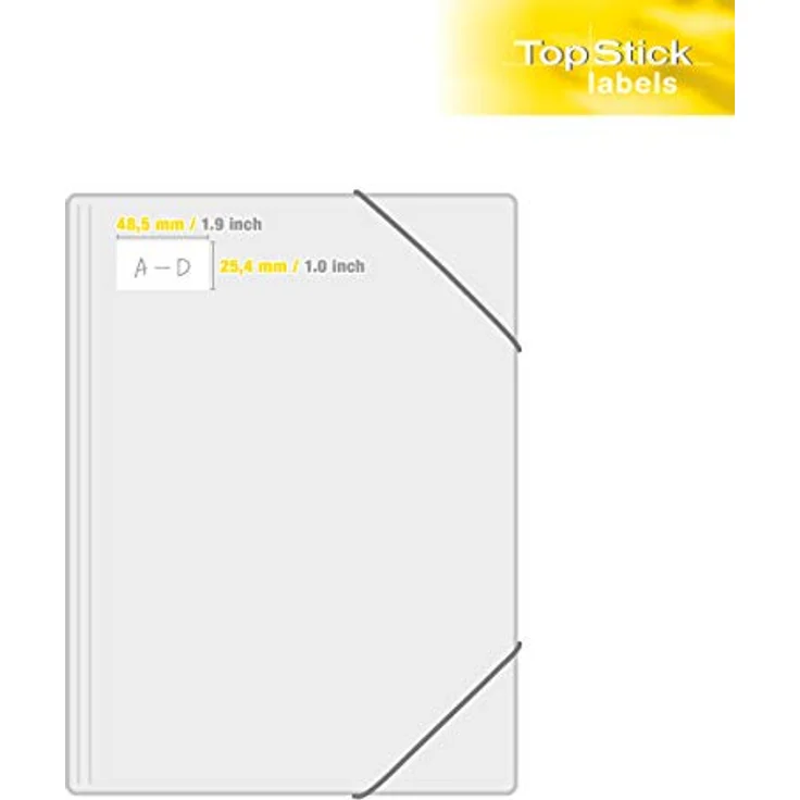 TopStick 8658 Universal Etiketten, 100 Blatt, selbstklebend, bedruckbar, matt, weiß, 48,5 x 25,4 mm, 4000 Stück – Bild 5