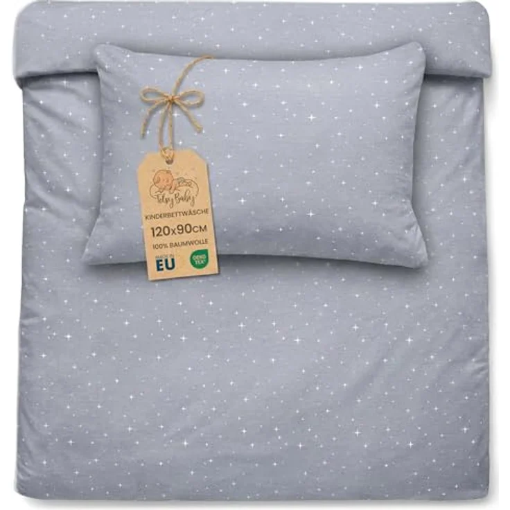 Totsy Baby Kinderbettwäsche Set 90x120 cm, Oeko-Tex Bettbezug und Kissenbezug 40x60 cm, Wendbar, für Jungen und Mädchen – Bild 1