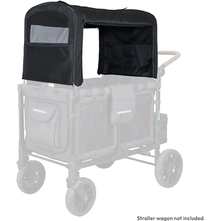 WONDERFOLD W2 Elite/Luxe Flex-Verdeck, anpassbares Dach mit abnehmbaren Seiten und UV-Schutz für Kinderwagen – Bild 2