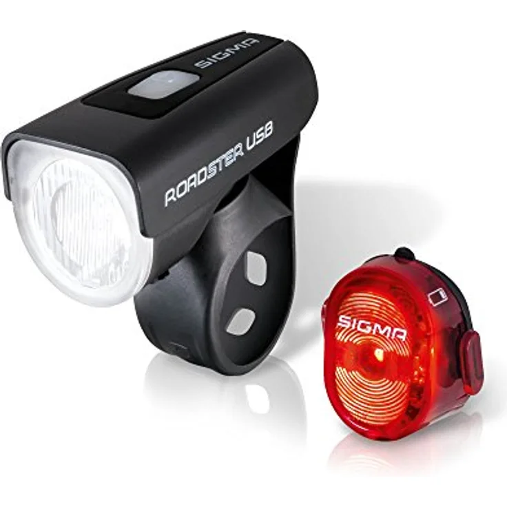 Sigma Fahrradbeleuchtungs-Set Nugget II & Roadster, 5-tlg. Set mit 25 LUX, wiederaufladbar, StVZO-zugelassen