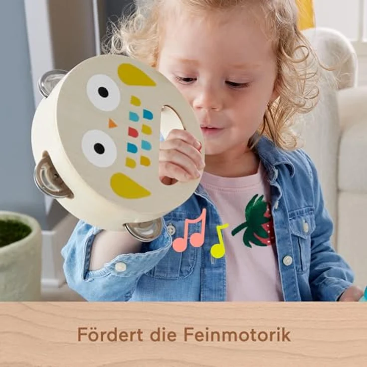 Fisher-Price Musik-Geschenkset für Kleinkinder mit Tierspielzeug-Instrumenten, 6 Holzteile, Montessori-inspiriert, ab 2 Jahren, HXT90 – Bild 4