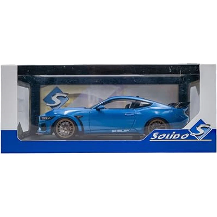 Solido 1:18 Shelby Mustang Super Snake, detailgetreues Spielzeugauto in Blau mit robustem Design – Bild 3