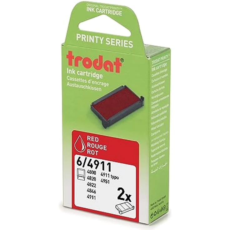 TRODAT Swop Pad Ersatzstempelkissen für Stempel 4911, rot, 2er Pack – Bild 5
