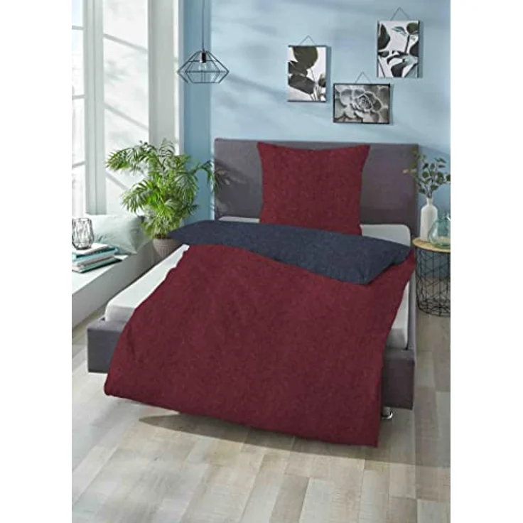 biberna 0840500 Melange-Flanell Bettwäsche – Bild 5