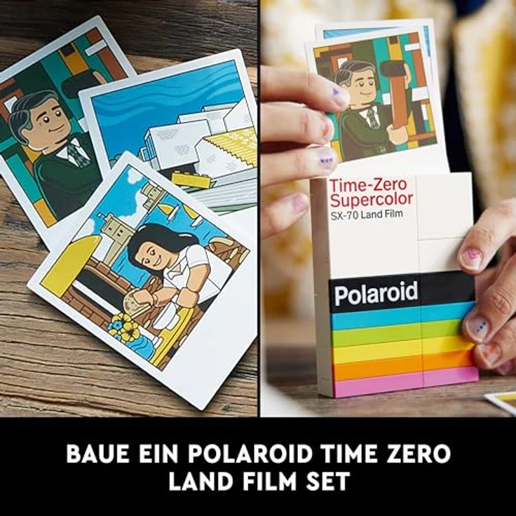 LEGO Ideas Polaroid OneStep SX-70 Sofortbildkamera, Kamera-Modellbausatz für Erwachsene, kreatives Geschenk zum Valentinstag für Fotografen, Männer und Frauen, Modell Einer Alten Kamera 21345 – Bild 5