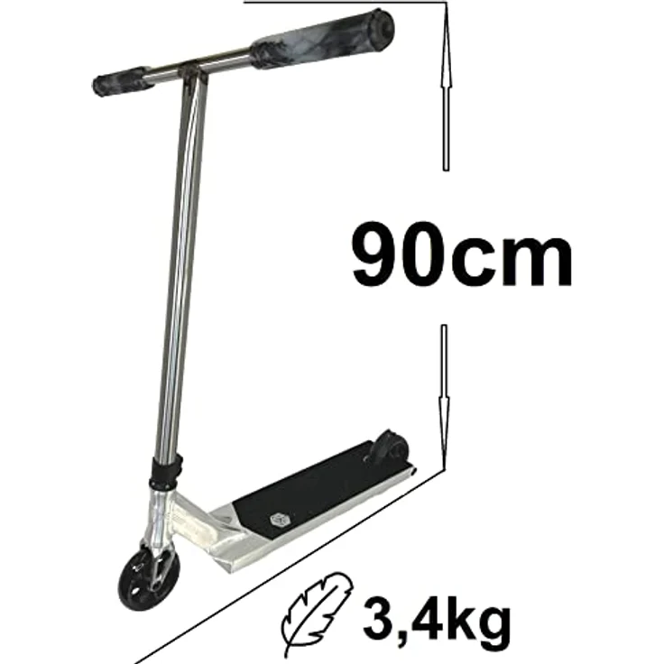 Ethic DTC Stuntscooter Ethic DTC Pandora L Stunt-Scooter Silber H=90cm 3,4kg – Bild 3