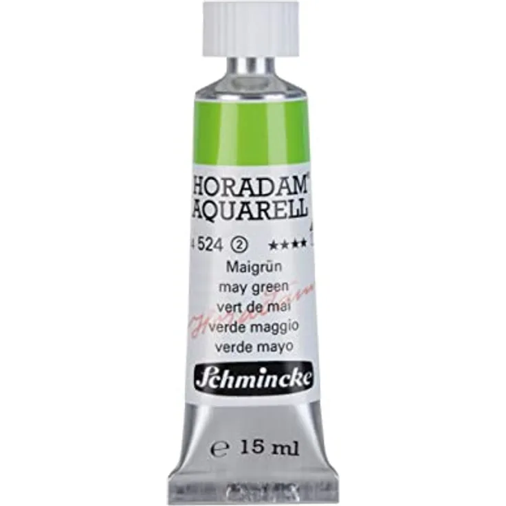 Schmincke HORADAM® AQUARELL – Künstler-Aquarellfarbe, Maigrün, 15 ml – hohe Lichtechtheit, brilliante Mischergebnisse, ideal für Landschaftsmalerei