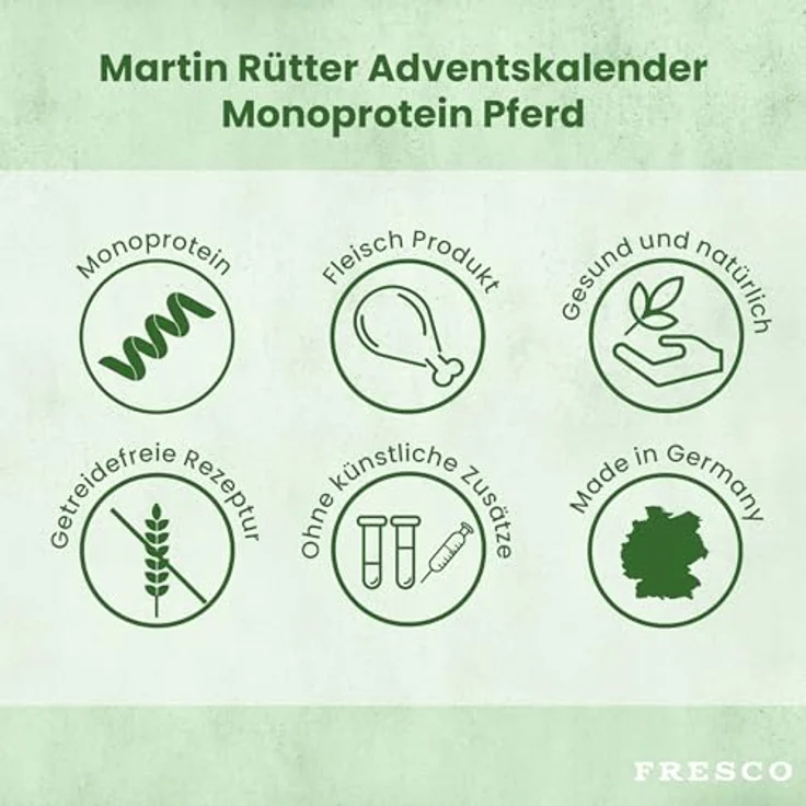 FRESCO Martin Rütter Adventskalender "Monoprotein Pferd", 180 g, getreidefrei, glutenfrei, hypoallergen – Bild 2