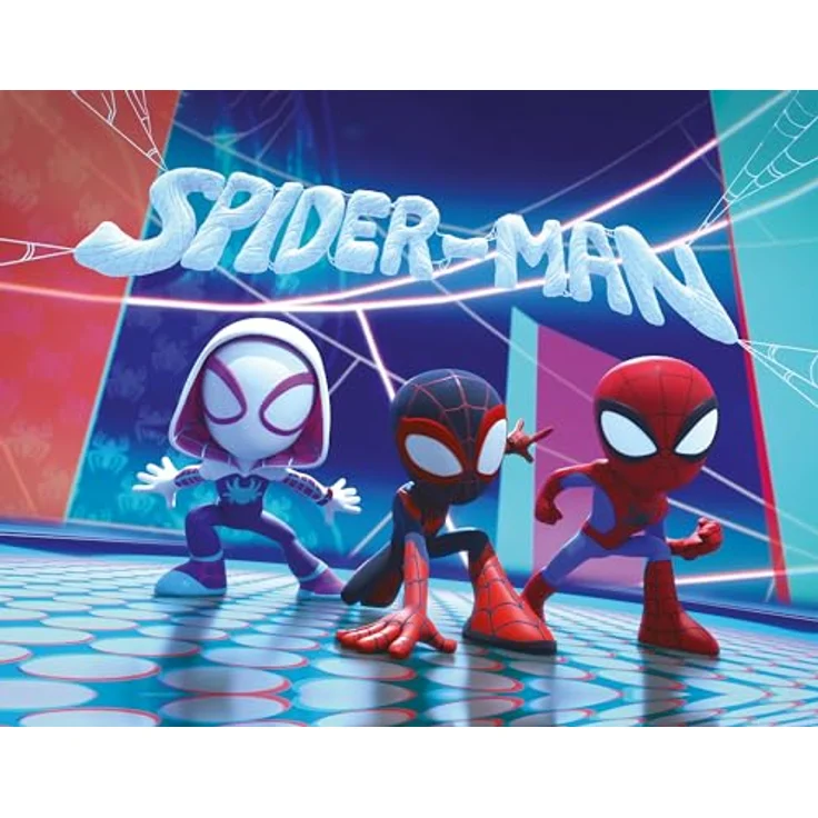 Komar Keilrahmenbild - Spidey and His Amazing Friends Glowy Spideys - 60 x 40 cm - Leinwandbild für Kinderzimmer in Blau, Rot, Lila – Bild 3