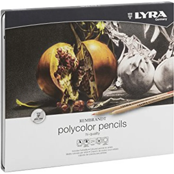 LYRA Rembrandt Polycolor Künstler-Farbstifte, 24 farbige Holzstifte mit bruchfester Mine und hoher Farbbrillanz – Bild 1