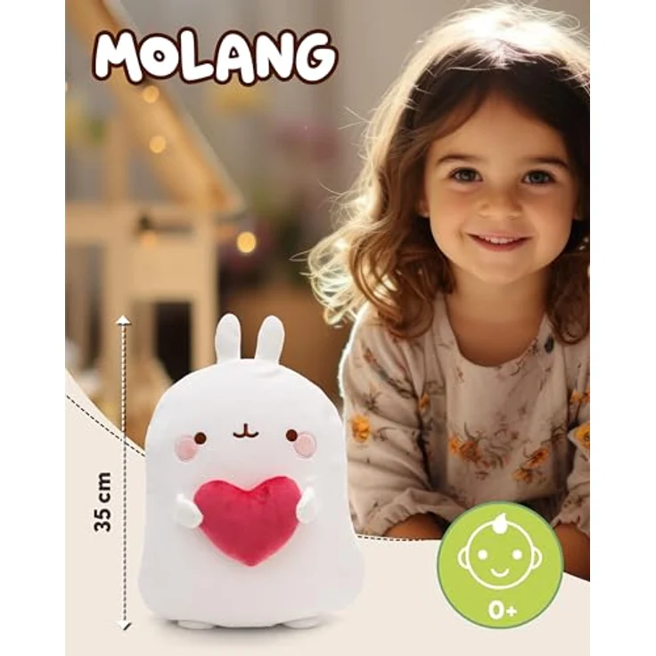 NICI Przytuanla MOLANG, 2-in-1 Kuscheltier mit Fleecedecke (175x140 cm), weiß/rot, 35 cm – Bild 2