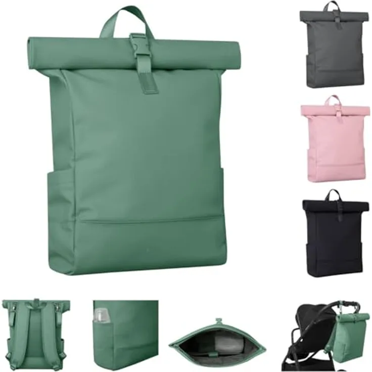 Kikka Boo Wickeltasche Jayden Rucksack, einstellbare Grifflänge, wasserabweisend, grün