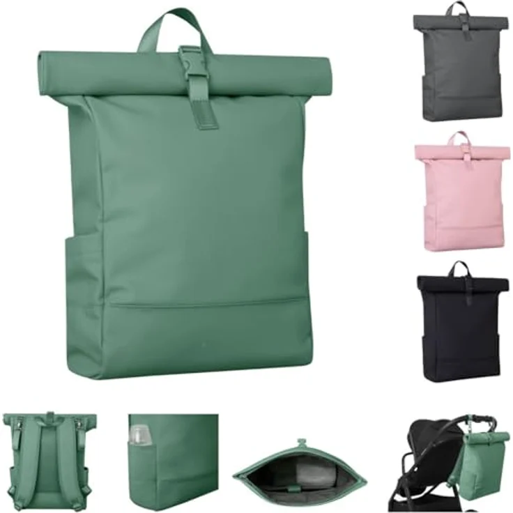 Kikka Boo Wickeltasche Jayden Rucksack, einstellbare Grifflänge, wasserabweisend, grün – Bild 1