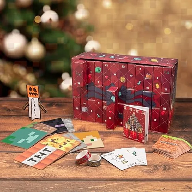 Paladone Minecraft 24-Tage-Premium-Adventskalender – Offiziell lizenzierte Geschenke & saisonale Weihnachtsdekoration, für Jungenzimmer, Plastikfreie Verpackung – Bild 2