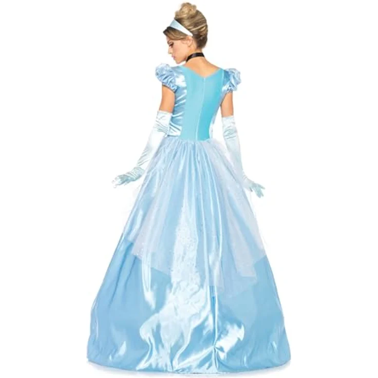 Leg Avenue Cinderella Classic, Kostüm aus Satin mit Glitzerelementen und Tüll, 3-teilig in Blau – Bild 2