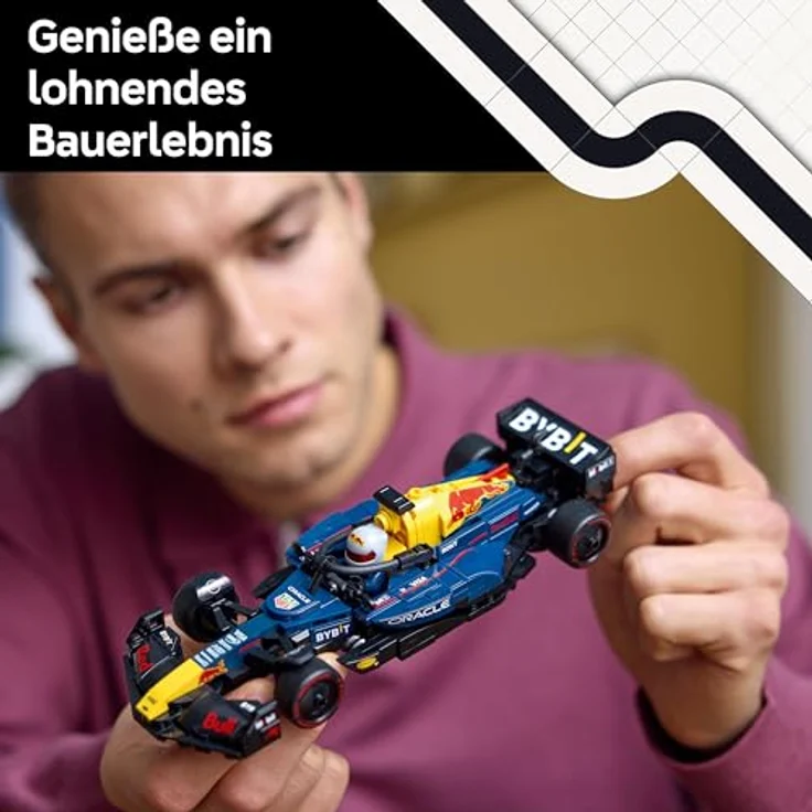 LEGO Speed Champions Oracle Red Bull Racing RB20 F1 Rennauto mit Minifigur des Fahrers, detailgetreues Modellauto für Formel 1 Fans, 77243 – Bild 3