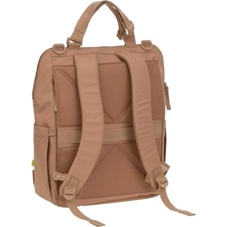 LÄSSIG Baby Wickelrucksack Wickeltasche mit Wickelunterlage, Kinderwagenbefestigung, Netztasche in almond – Bild 5