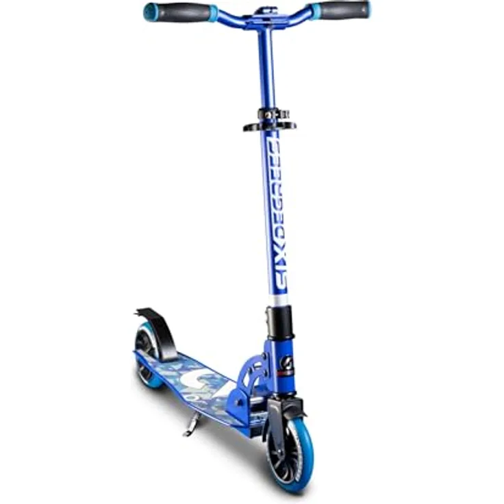 Authentic Sports Scooter Six Degrees Junior, klappbar, 145 mm PU-Rollen, blau, GS-geprüft, höhenverstellbar 73-98 cm, max. 100 kg