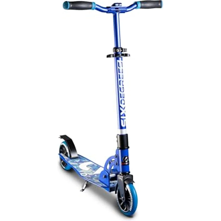 Authentic Sports Scooter Six Degrees Junior, klappbar, 145 mm PU-Rollen, blau, GS-geprüft, höhenverstellbar 73-98 cm, max. 100 kg – Bild 1