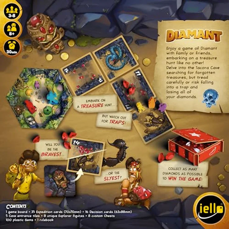 IELLO Diamant (Neuauflage), Brettspiel mit flexibler Gestaltung und hoher Langlebigkeit – Bild 2