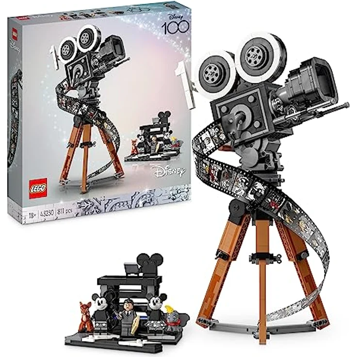 LEGO 43230 Disney Kamera – Hommage an Walt Disney, Set zum 100-jährigen Jubiläum für Erwachsene mit Micky- und Minnie Maus-Minifiguren, Bambi- und Dumbo-Figuren, Geschenk für Frauen und Männer – Bild 1