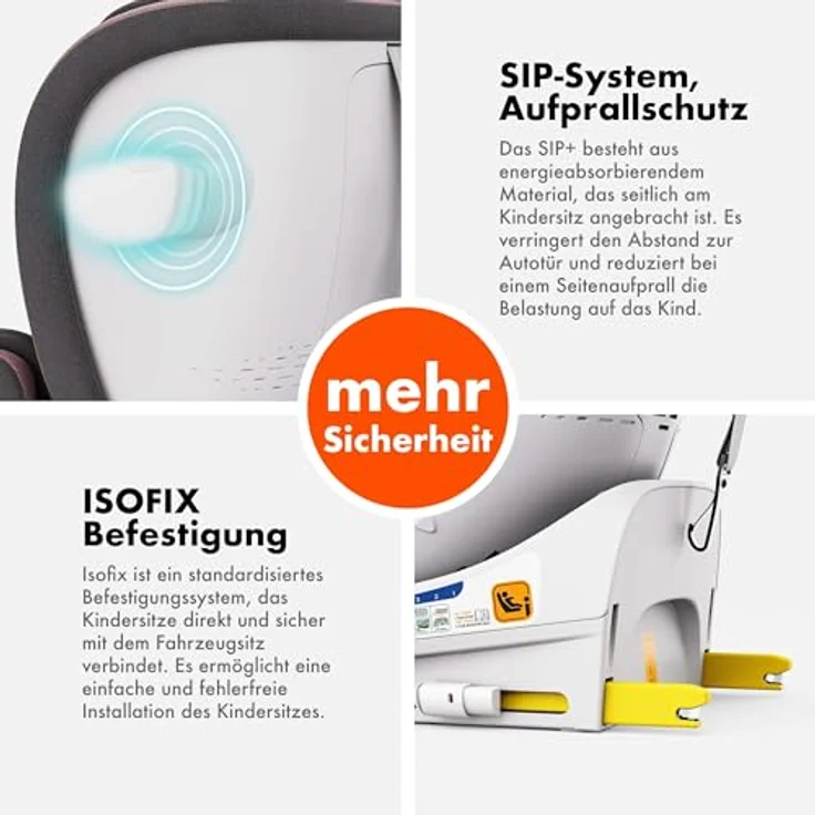 Daliya® Autokindersitz ROTAZIONE I-Size 2024, Kindersitz mit 360°-Rotation, höhenverstellbare Kopfstütze, Rosa – Bild 6