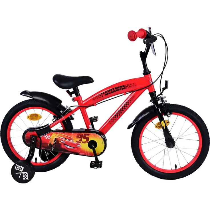 Volare Kinderfahrrad Disney Cars - Jungen - 12, 14 oder 16 Zoll - Rot - Zwei Handbremsen
