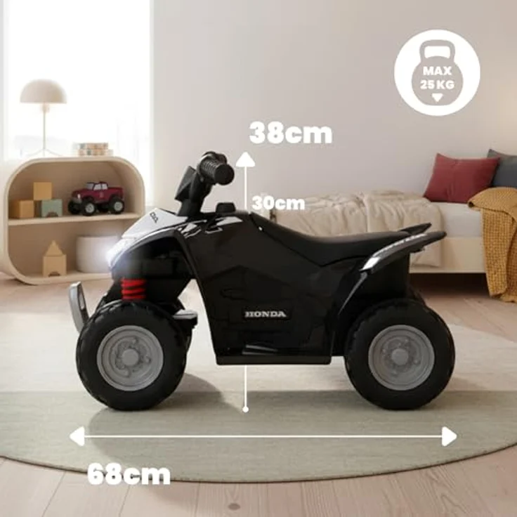 sun baby Kinder Elektroauto Quad, Rutschauto für Kinder ab 18 Monaten, 3 km/h, mit LED Lampe, schwarz – Bild 3