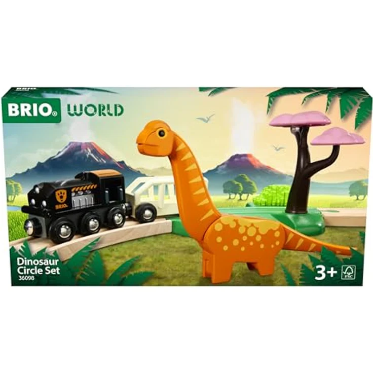 BRIO® Dinosaurier Bahn Set, Spielzeug-Eisenbahn mit 12 Teilen, inklusive Brachiosaurus-Figur und Holzschienen, FSC® zertifiziert – Bild 9
