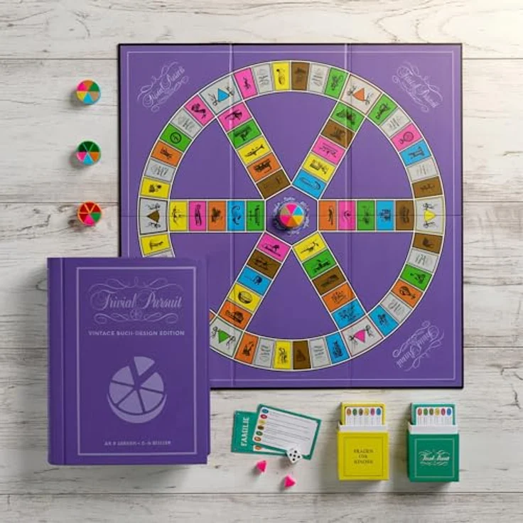 Gomazing Trivial Pursuit Vintage Buch Design Edition, Quizspiel mit 200 Fragen für 2 bis 6 Spieler ab 8 Jahren, Brettspiel im eleganten Buchformat – Bild 3