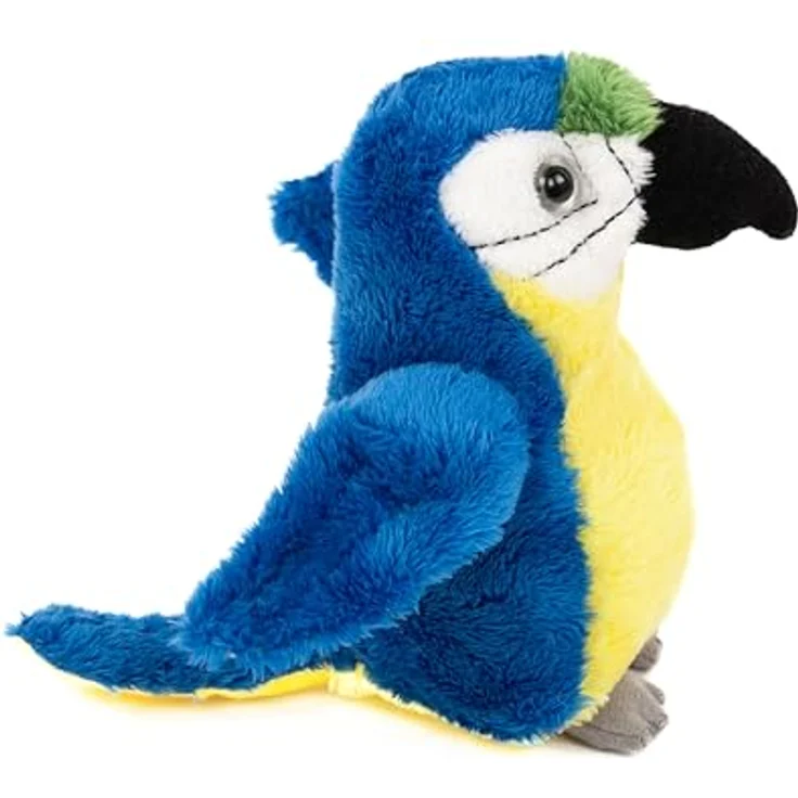 Teddys Rothenburg Plüschtier Papagei, 15 cm, blau/gelb/grün, maschinenwaschbar bis 30°C, kuschelweicher Plüsch – Bild 4