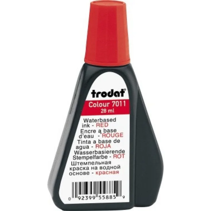 TRODAT Stempel Stempelfarbe 517011021 28ml rot Handstempelkissen rot 28ml, Konturenschärfe und Dokumentenechtheit