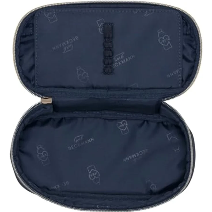 Beckmann Sport Jr. Ovales Pencil Case, geräumiges Schlampermäppchen in Blau-Gold, 22 x 11 x 6 cm – Bild 3