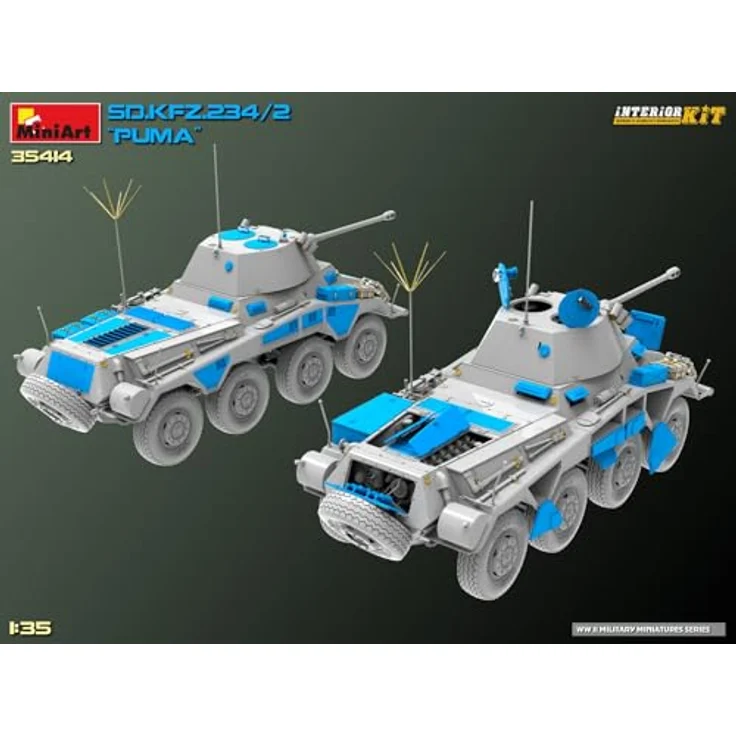 Other 1:35 Sd.Kfz.234/2 Puma Interior Kit, detailliertes Modellfahrzeug mit beweglichen Kettengliedern und mehreren Varianten – Bild 9