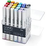 COPIC Sketch Marker Set "Manga Illustration" mit 24 Farben im Acryl-Display, professionelle alkoholbasierte Pinsel-Marker mit einer flexiblen und einer mittelbreiten Spitze