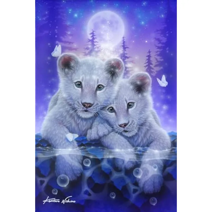 CRYSTAL ART Diamant-Stickerei Set Tiger, 21 x 25 cm, inklusive Metallrahmen, kreative Freizeitaktivität für Kinder und Erwachsene, Komplett-Set mit glitzernden Strasssteinen