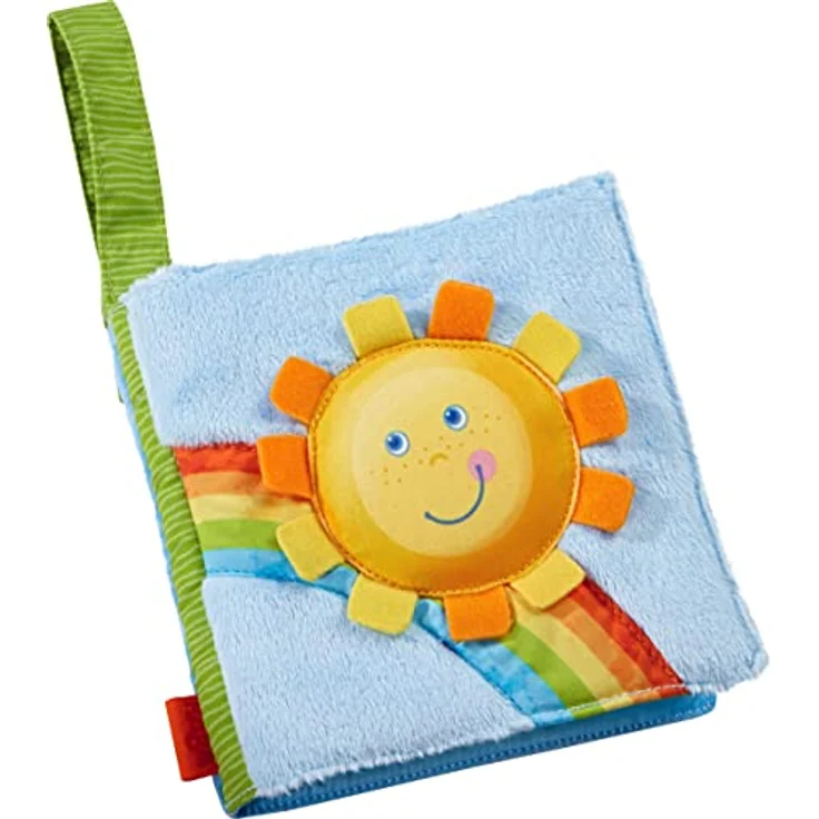 HABA 306028 - Stoffbuch Regenbogenwelt, Babybuch ab 6 Monaten, Bunt – Bild 1