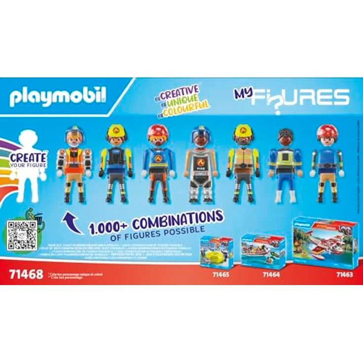 PLAYMOBIL 71468 My Figures Feuerwehr Spielset, Mehrfarbig mit abnehmbaren Zubehör und authentischem Feuerwehr-Equipment für fantasievollen Spielspaß – Bild 5